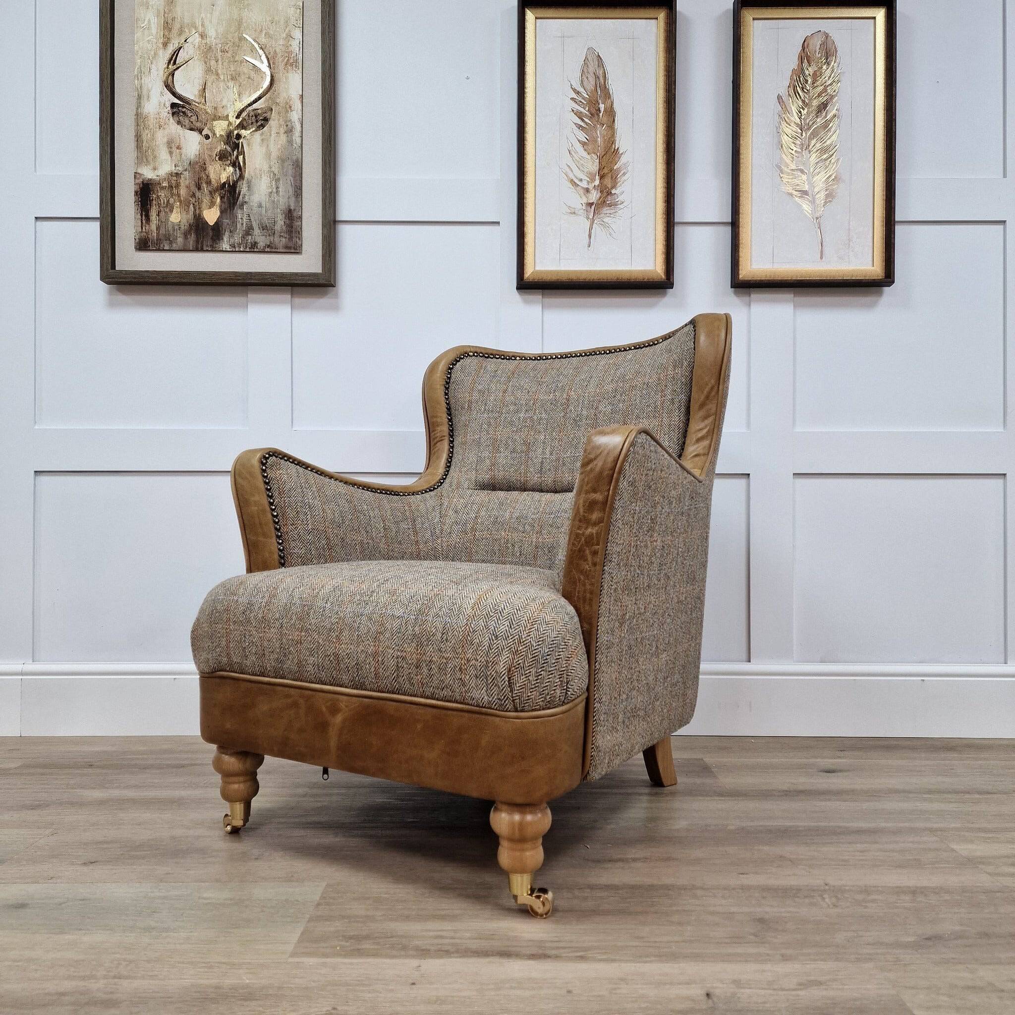 Harris tweed armchair outlet sale