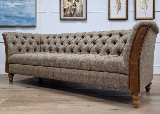 Autumn Woodland Harris Tweed 3 Seater Chesterfield Sofa - Oban - Sofas - Rydan Interiors