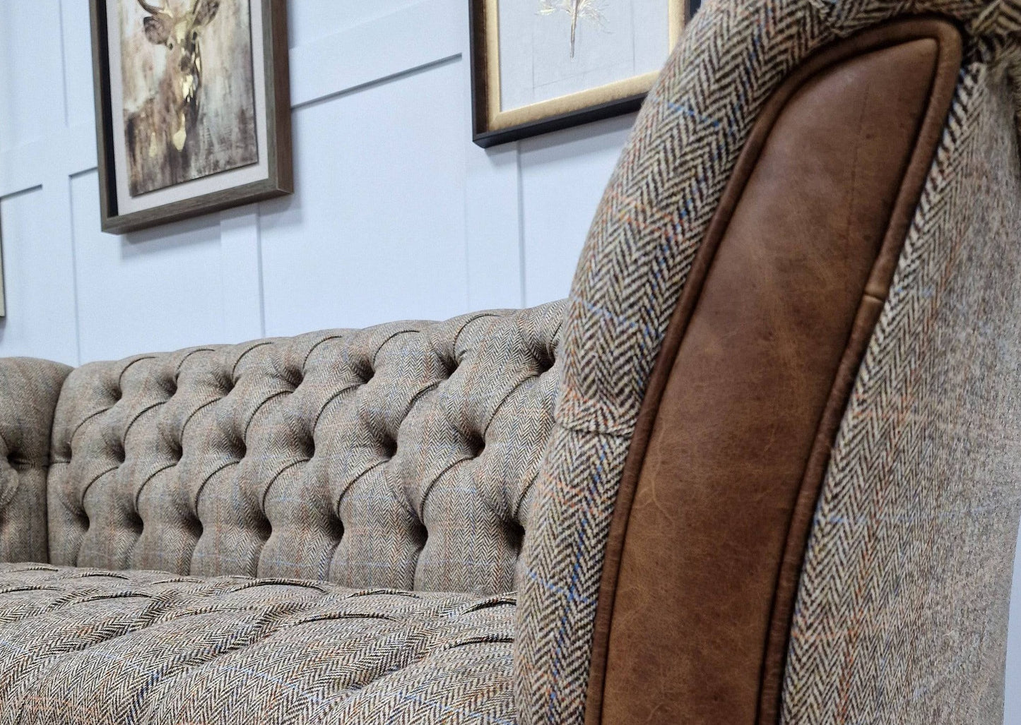 Autumn Woodland Harris Tweed 2 Seater Chesterfield Sofa - Oban - Sofas - Rydan Interiors