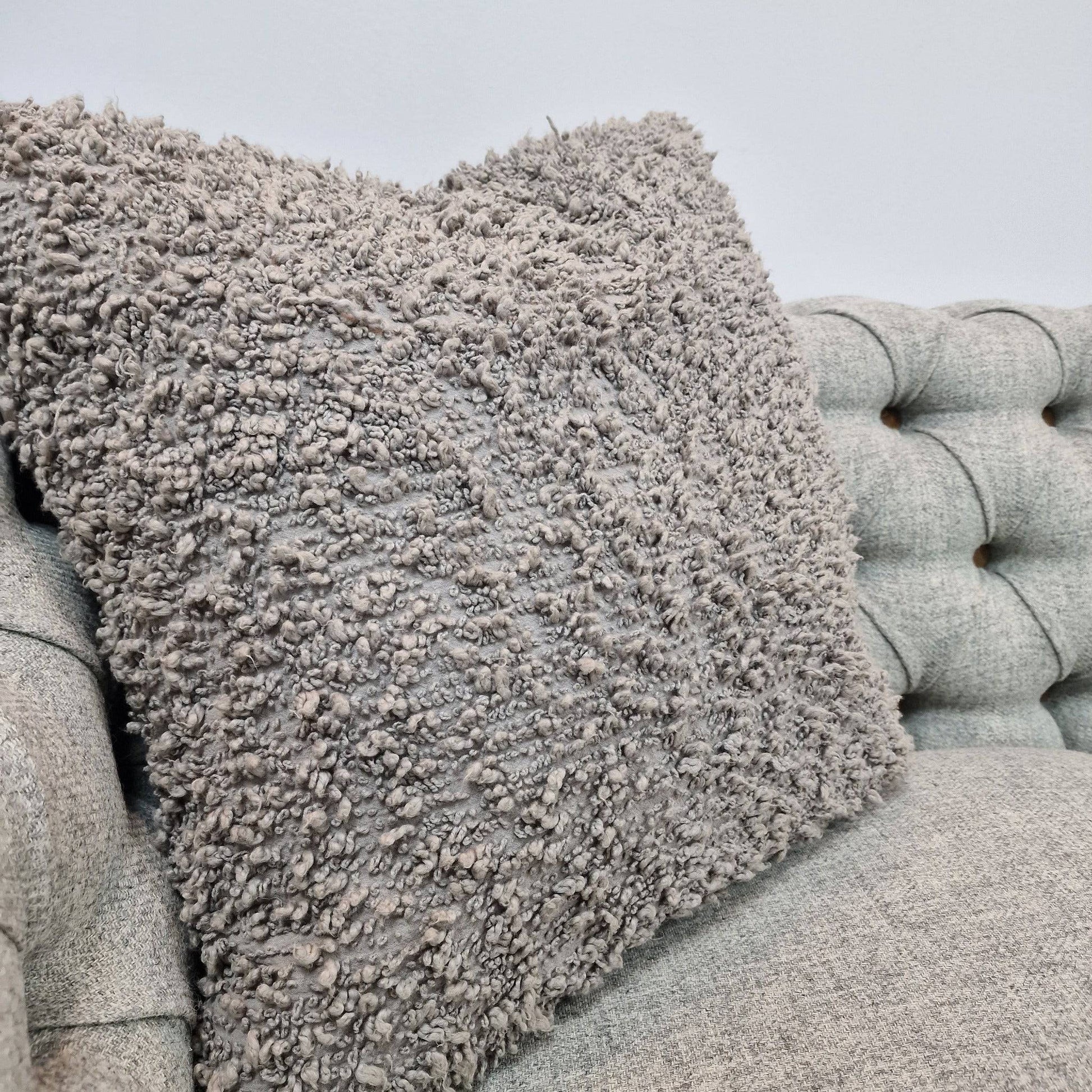 Grey Boucle Cushion 55x55cm - - Rydan Interiors
