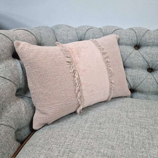 Pink Fabric/Velvet Cushion 50cm x 35cm - cushion - Rydan Interiors