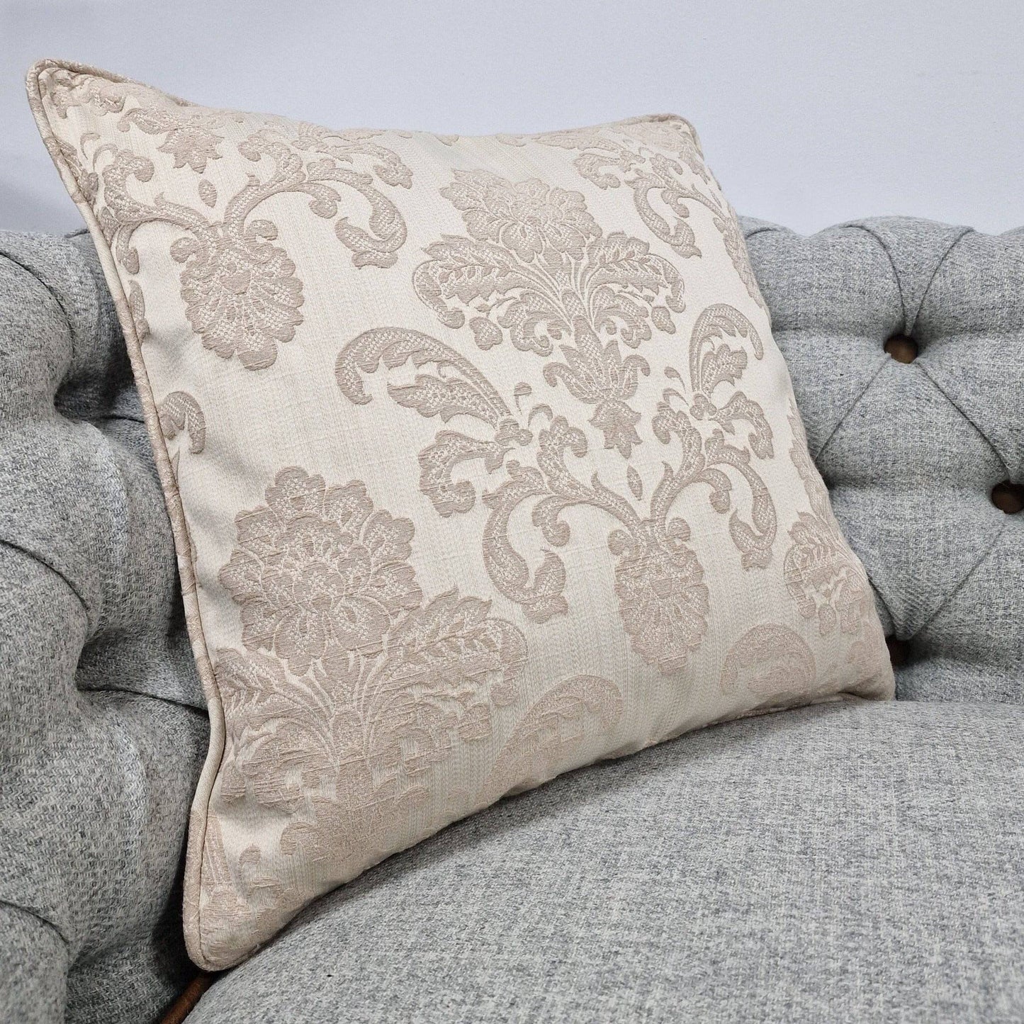 Pink Damask Fabric Cushion 50cm x 50cm - cushion - Rydan Interiors
