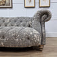 2 Seater Chesterfield - Grey Bagru Fabric - Mallo - Sofas - Rydan Interiors