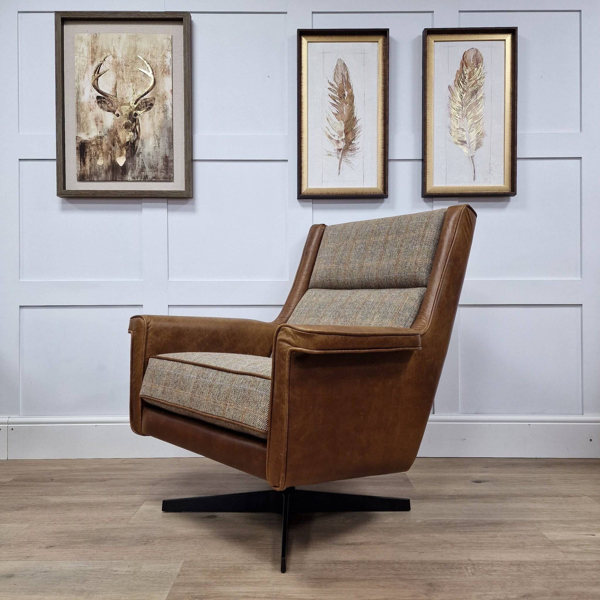 Swivel chair deals mid century modern