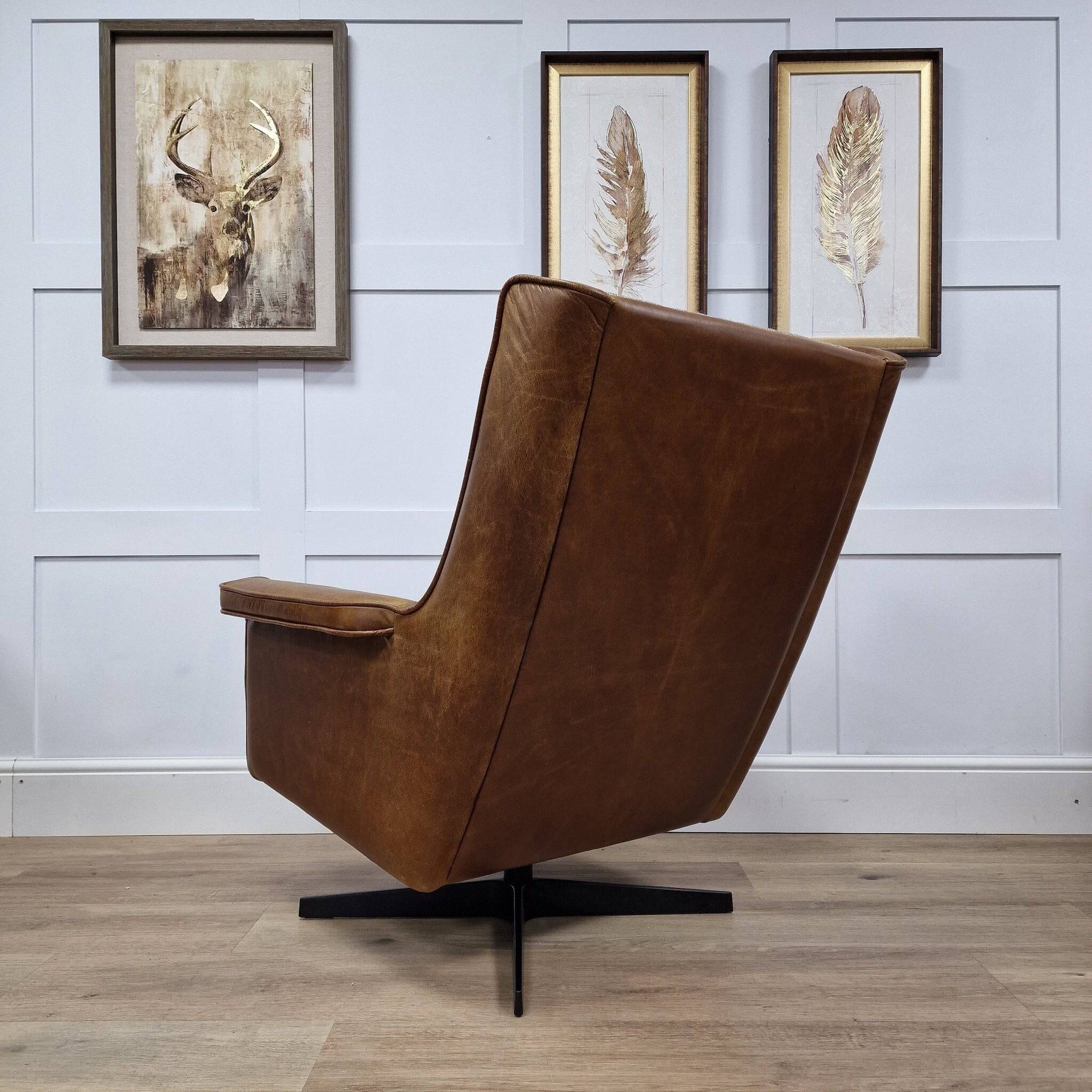 Wells leather clearance chair